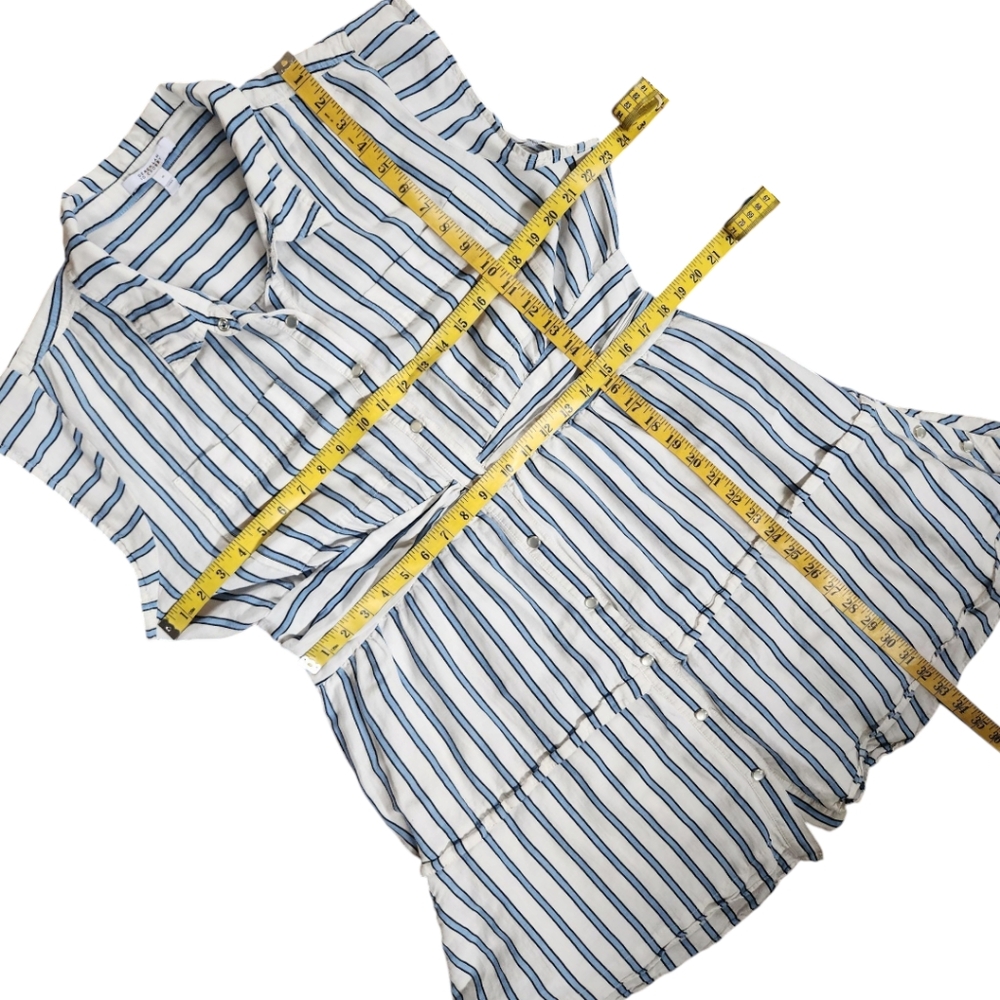 DEREK LAM 10 Crosby Striped Twist Waist Shirt Dress - Size 18 - Picture 12 of 14